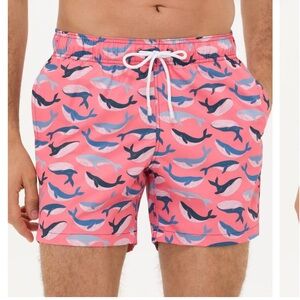 Cacharel Vibrant Coral Whale Pattern Swim Shorts